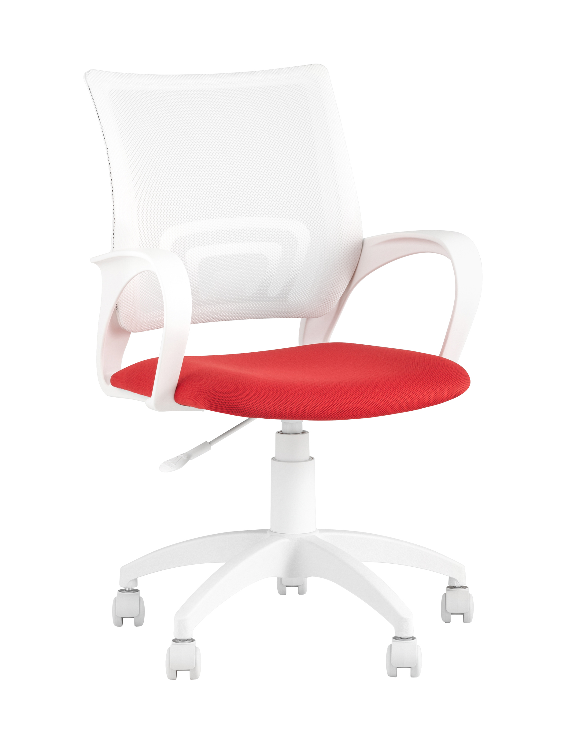 Кресло офисное TopChairs ST-BASIC-W красная ткань крестовина белый пластик Кресло офисное TopChairs ST-BASIC-W красная ткань крестовина белый пластик