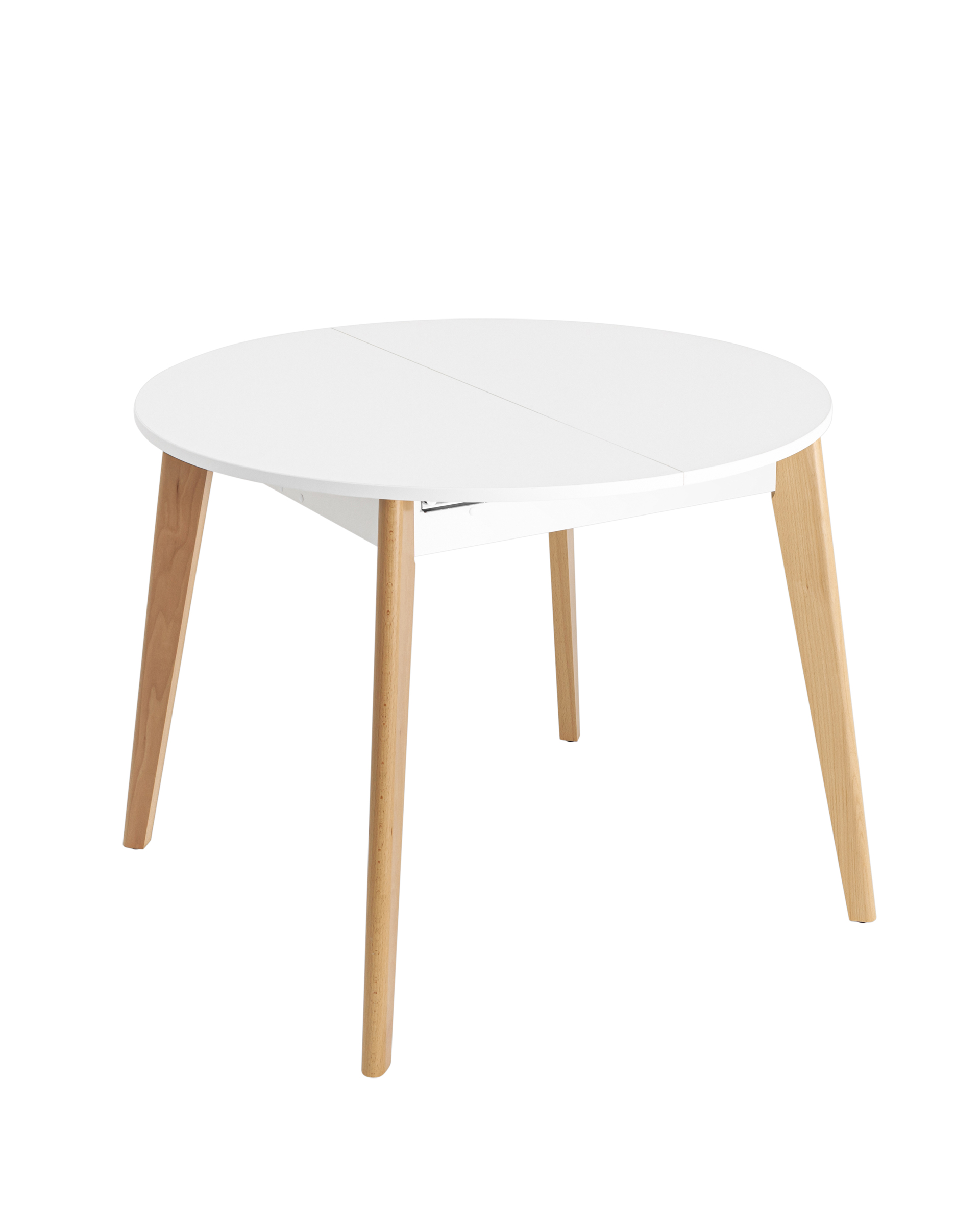 Стол Rondo 100-135*100 бук/белый Стол Rondo 100-135*100 бук/белый