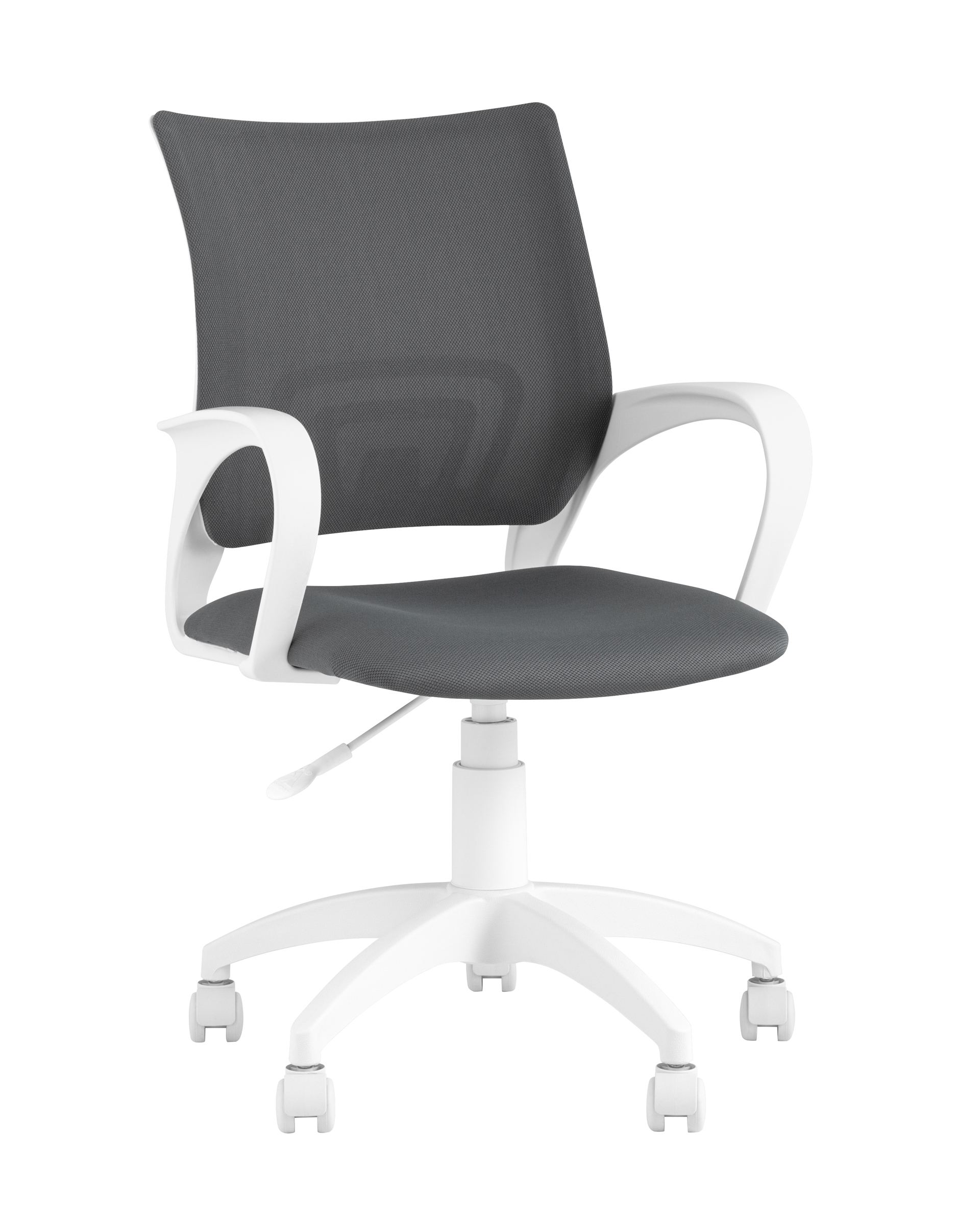 Кресло офисное Topchairs ST-BASIC-W серая ткань крестовина белый пластик Кресло офисное Topchairs ST-BASIC-W серая ткань крестовина белый пластик