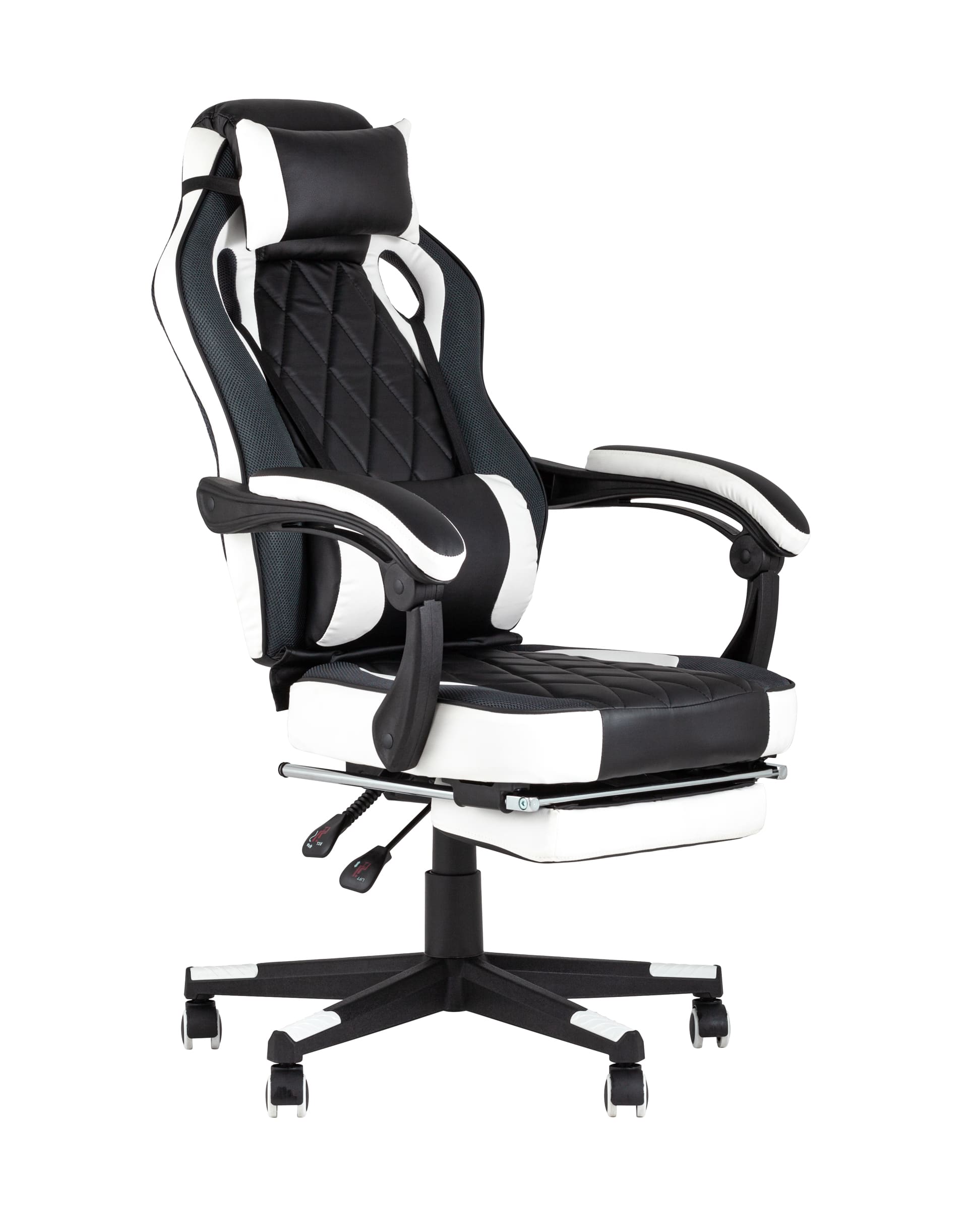 Кресло игровое TopChairs Virage черно-белое Кресло игровое TopChairs Virage черно-белое